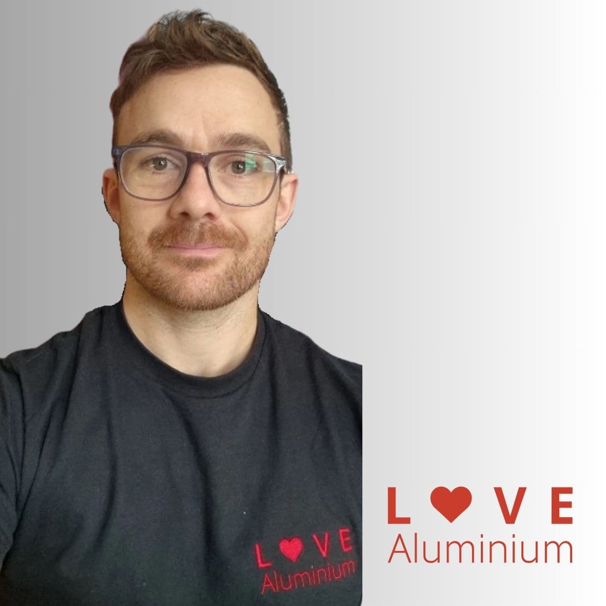Team member wearing the branded t-shirt