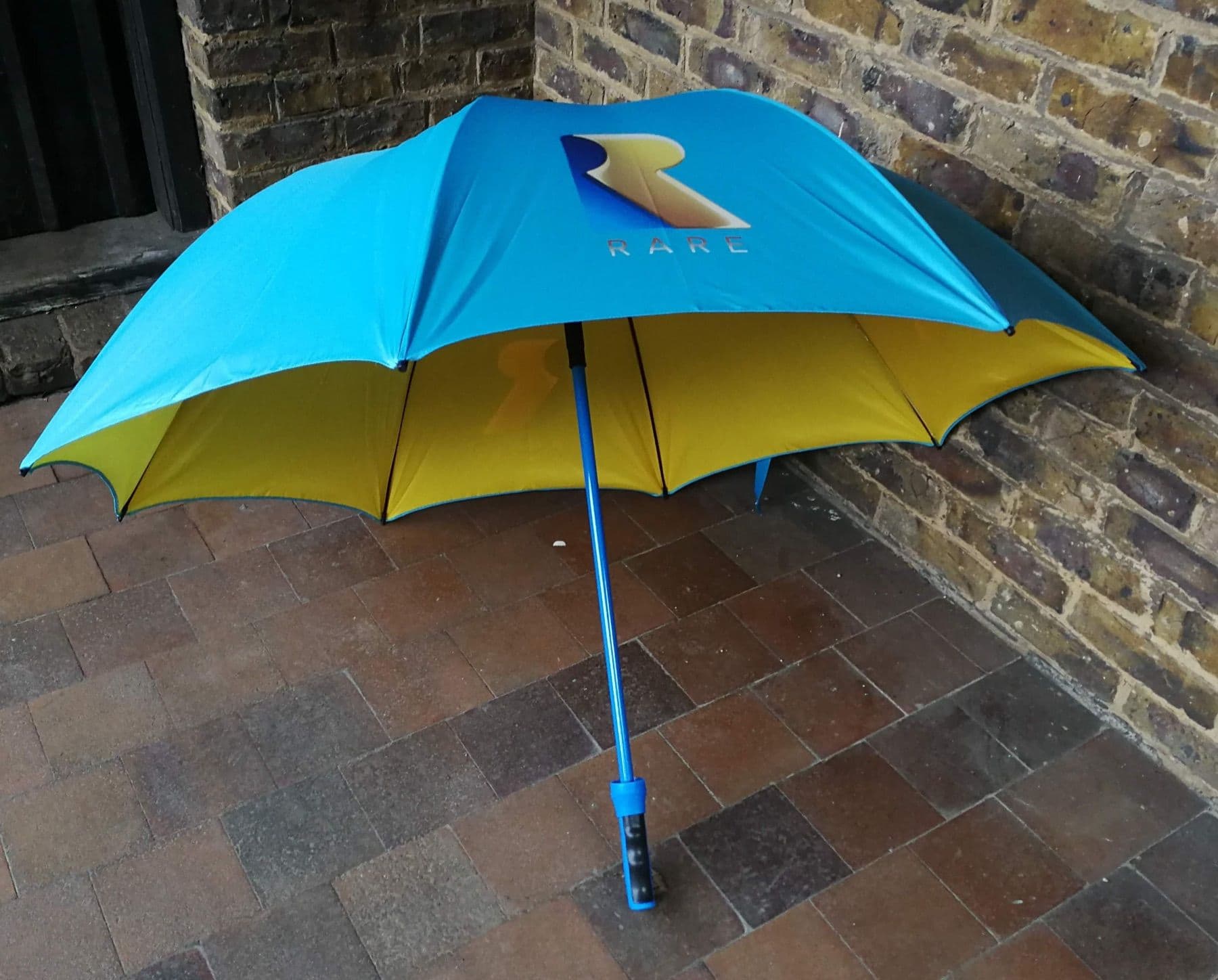 Branded umbrella with a printed logo